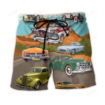 Road Tripping Saved Me From Being A Pornstar Lover Classic Car Route 66 Beach Short | Newhawaiianshirts