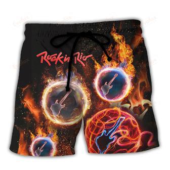 Rock In Rio With Fire Music Lover Amazing Style Beach Short | Newhawaiianshirts DE