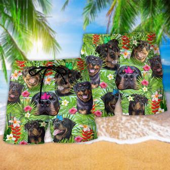 Rottweiler Happy Summer With Dogs Beach Short | Newhawaiianshirts UK