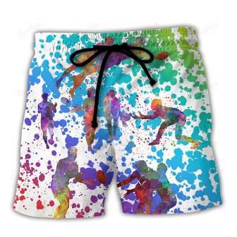 Rugby Colorful Painting Beach Short | Newhawaiianshirts AU