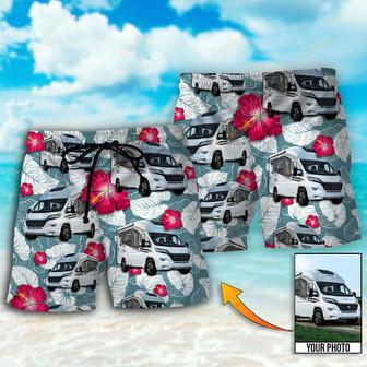 RV Camper Tropical Custom Photo Beach Short | Newhawaiianshirts AU