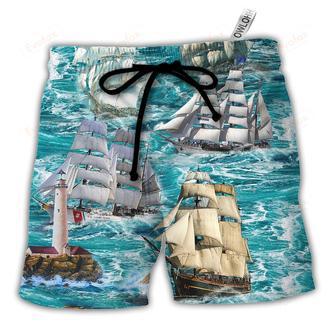 Sail Flying Cloud Under Sea Beach Short | Newhawaiianshirts CA