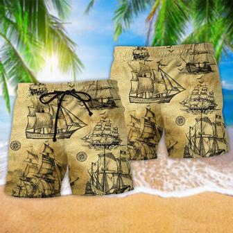 Sail Vintage On Ocean Beach Short | Newhawaiianshirts