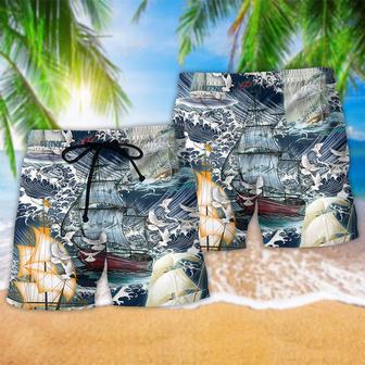 Sailing Dove Wave Sea Beach Short | Newhawaiianshirts DE