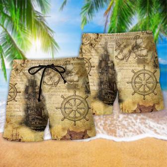 Sailing Ship Into The Sea To Find Your Soul Beach Short | Newhawaiianshirts CA