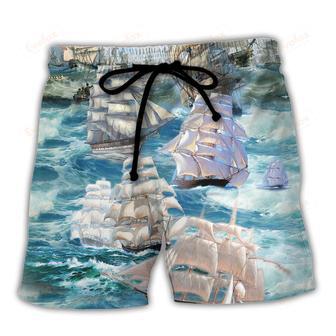 Sailing The Wind And The Waves Are Always On The Side Of The Ablest Navigator Beach Short | Newhawaiianshirts DE