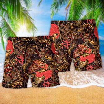 Samurai Japan Style Red Style Beach Short | Newhawaiianshirts DE