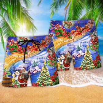 Santa Claus Love Christmas Night Beach Short | Newhawaiianshirts