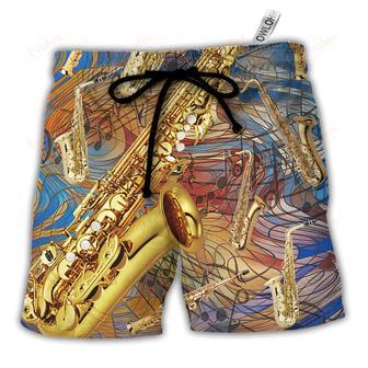 Saxophone Music See The Sound Beach Short | Newhawaiianshirts AU