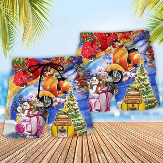 Scooter Chill With Your Scooters By Greece Beach Merry Christmas Beach Short | Newhawaiianshirts DE