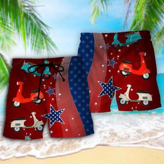 Scooter USA Star Independence Day Beach Short | Newhawaiianshirts CA