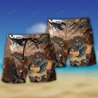 Scorpion Style With Mountain Behind Beach Short | Newhawaiianshirts AU