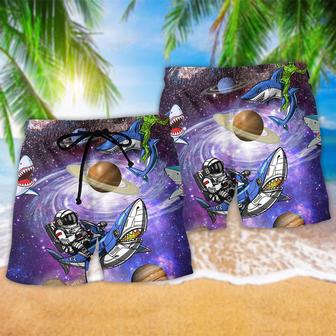 Shark Alien Space With Magic Color Beach Short | Newhawaiianshirts AU