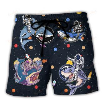 Shark Astronaut Galaxy Sky Beach Short | Newhawaiianshirts AU