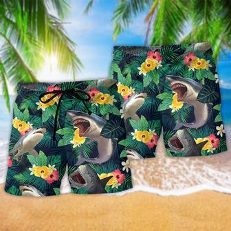 Shark Tropical Leaf Summer Vibes Beach Short | Newhawaiianshirts UK