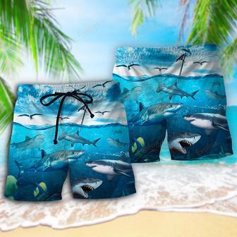 Shark Undersea Darkness Art Beach Short | Newhawaiianshirts CA