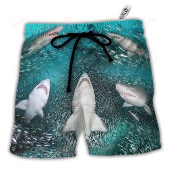 Shark's Buffet -Thousands Of Sardines Beach Short | Newhawaiianshirts AU