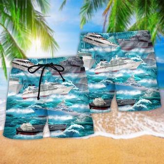 Ship Over Sea Style Beach Short | Newhawaiianshirts DE