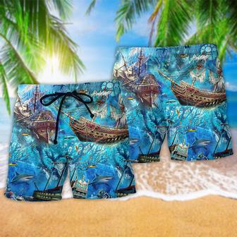 Ship Underwater Treasures The Forgotten Ships Beach Short | Newhawaiianshirts DE