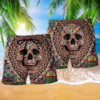 Skull Amazing Smiling Colorful Beach Short | Newhawaiianshirts CA