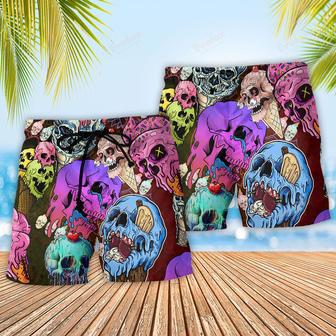 Skull And Ice Cream Color Style Beach Short | Newhawaiianshirts