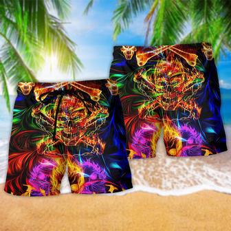 Skull Fire Angry So Amazing Beach Short | Newhawaiianshirts CA