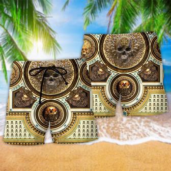 Skull Gold Cool Luxury Style Beach Short | Newhawaiianshirts UK