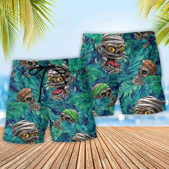 Skull Hide And Seek Tropical Leaf Beach Short | Newhawaiianshirts AU