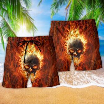 Skull Hot As Hell Psycho As Well Beach Short | Newhawaiianshirts UK