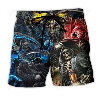 Skull Judgment Of Death Area Beach Short | Newhawaiianshirts AU