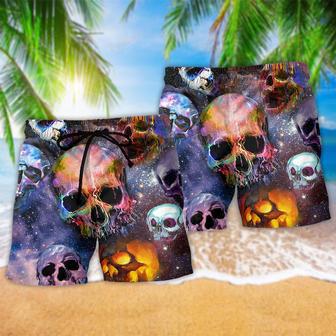 Skull Life Is Short Don't Turn Into Skull Colorful Beach Short | Newhawaiianshirts AU