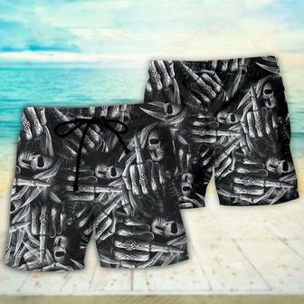 Skull Life Is The Whisper Of The Death Beach Short | Newhawaiianshirts UK