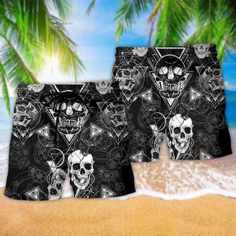 Skull Love Black Style Beach Short | Newhawaiianshirts AU