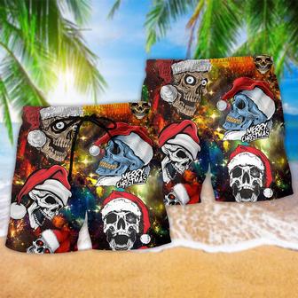 Skull Love Christmas Happier Beach Short | Newhawaiianshirts AU