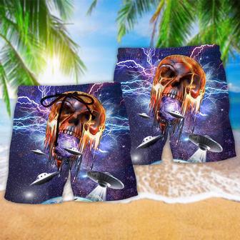 Skull Love Galaxy Blue Beach Short | Newhawaiianshirts AU