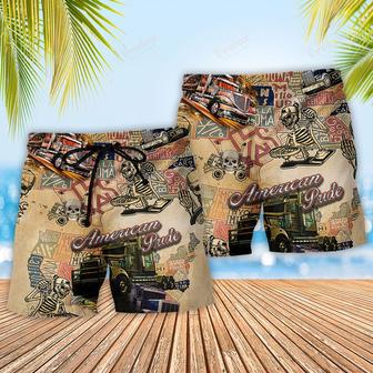 Skull Love Life America Pride Beach Short | Newhawaiianshirts DE