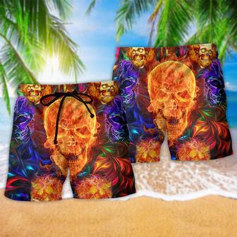 Skull Love Life Fire Beach Short | Newhawaiianshirts AU