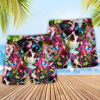 Skull Love Life Floral Beach Short | Newhawaiianshirts AU