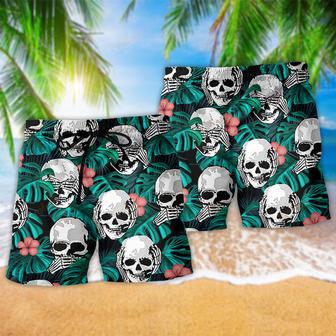 Skull Love Life Tropical Floral Beach Short | Newhawaiianshirts UK