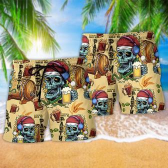 Skull Merry Xmas So Cool Christmas Beach Short | Newhawaiianshirts UK