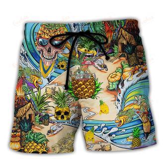 Skull Pineapple Fruit Amazing Beach Short | Newhawaiianshirts CA