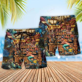 Skull Pirate Treasure Night On The Sea Beach Short | Newhawaiianshirts AU