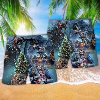 Skull Playing Rock Party Music Beach Short | Newhawaiianshirts AU