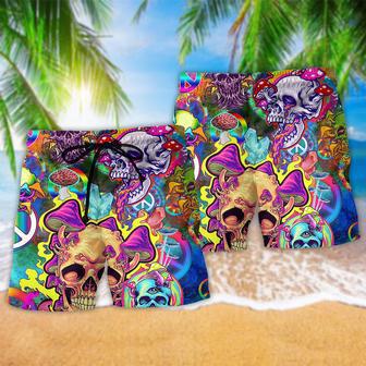 Skull Rainbow Smile Stunning Beach Short | Newhawaiianshirts