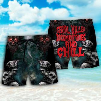 Skull Serial Killer Documentaries And Chill Beach Short | Newhawaiianshirts