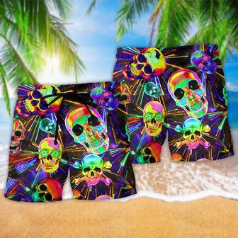 Skull Smile Happy And Colorful Beach Short | Newhawaiianshirts UK