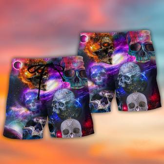 Skull So Amazing Galaxy Style Beach Short | Newhawaiianshirts CA