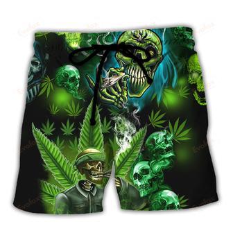 Skull So High Cannabis Beach Short | Newhawaiianshirts AU