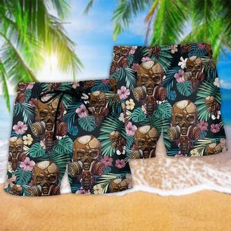 Skull Style Lover Flower Beach Short | Newhawaiianshirts CA