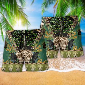 Skull Tree Cool Pattern Beach Short | Newhawaiianshirts DE